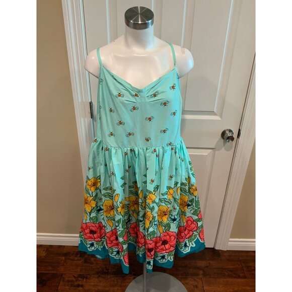 Unique Vintage Light Blue Floral Sundress, Size 4XL  Plus - Picture 1 of 5